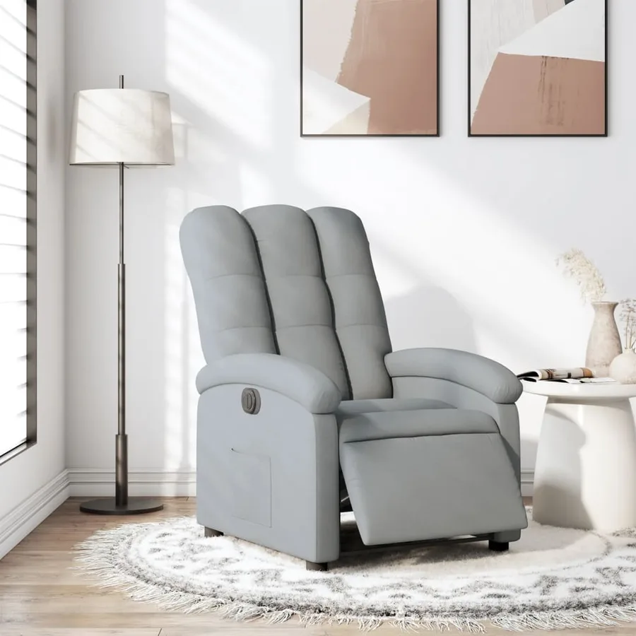 Fauteuil inclinable électrique Gris clair Tissu - 16