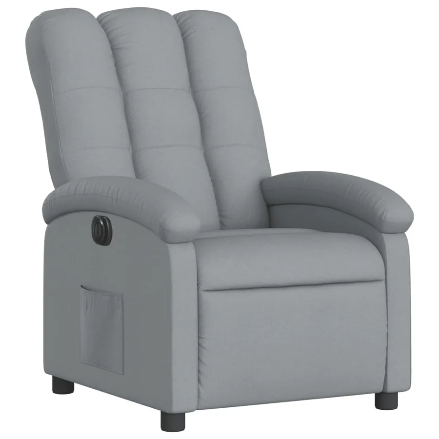 Fauteuil inclinable électrique Gris clair Tissu - 4