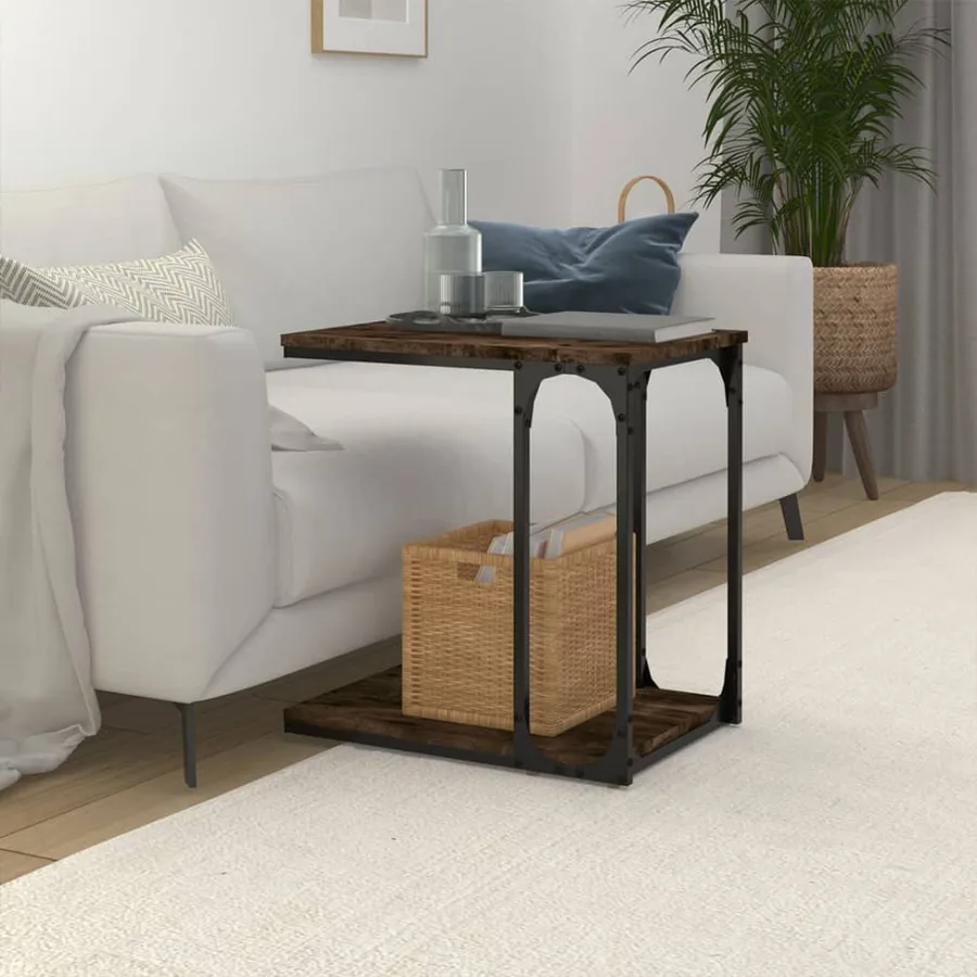 Table d'appoint Chêne fumé 50x35x52 cm Bois d'ingénierie - 3