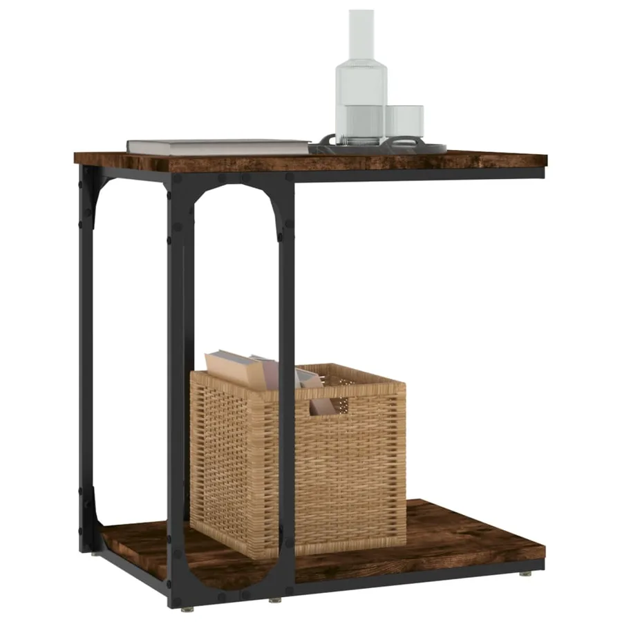 Table d'appoint Chêne fumé 50x35x52 cm Bois d'ingénierie - 6