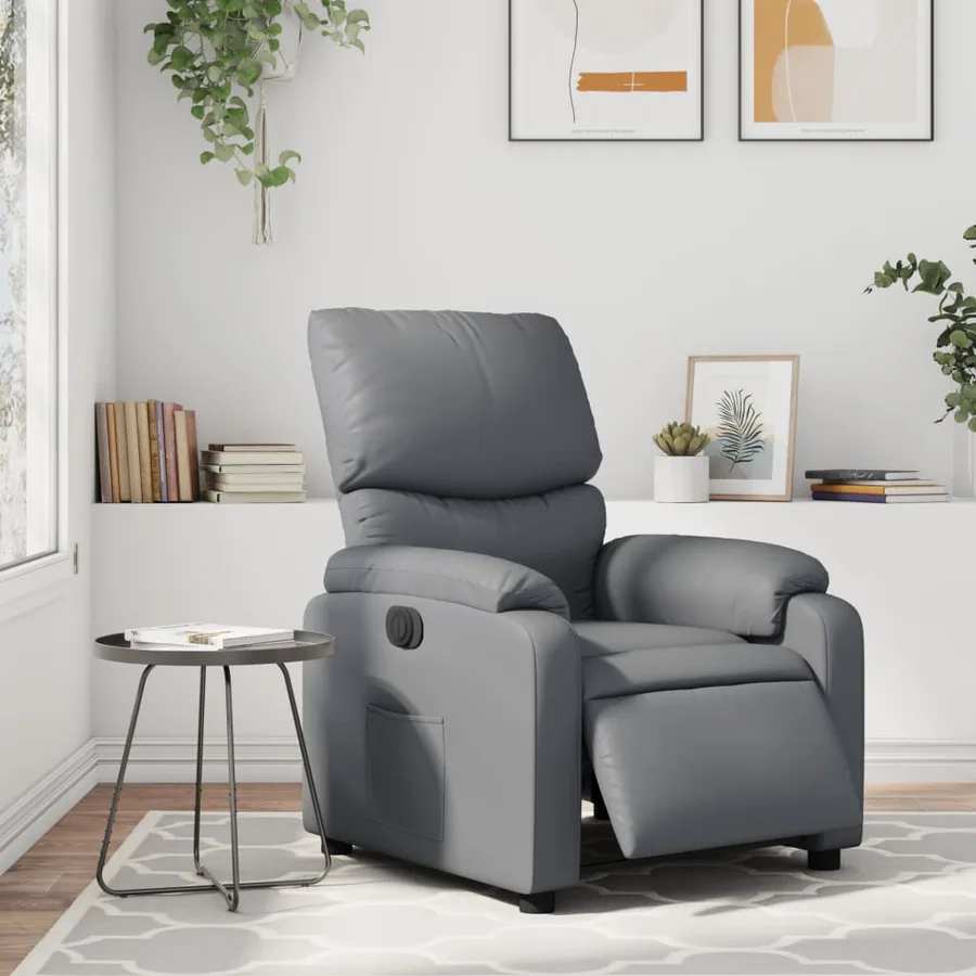 Fauteuil inclinable électrique Gris Similicuir - 16