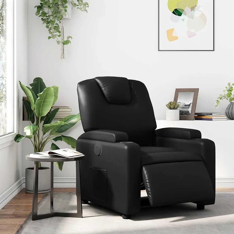 Fauteuil inclinable électrique Noir Similicuir - 16