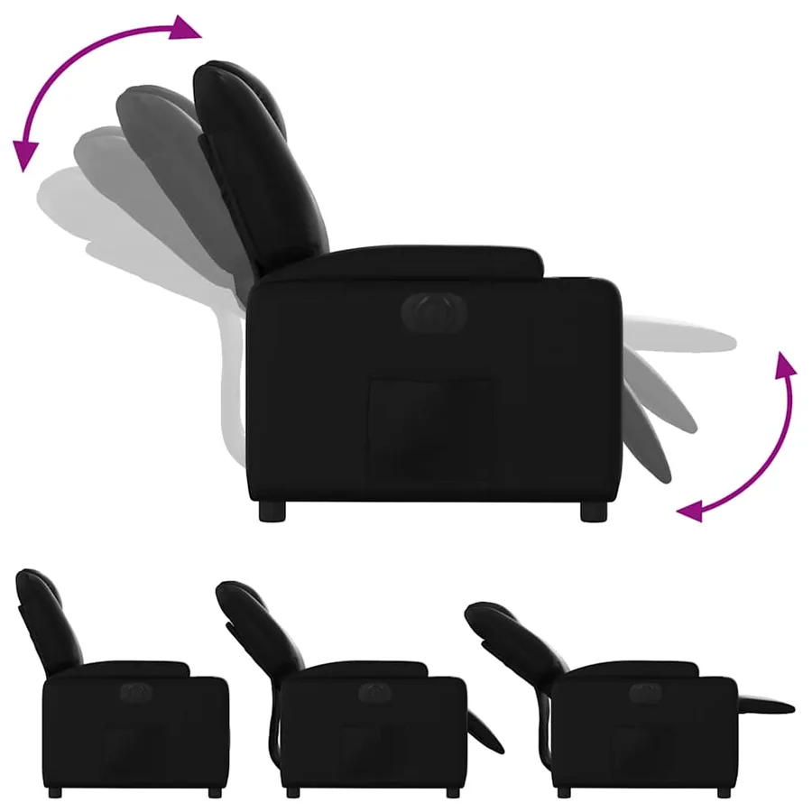 Fauteuil inclinable électrique Noir Similicuir - 7