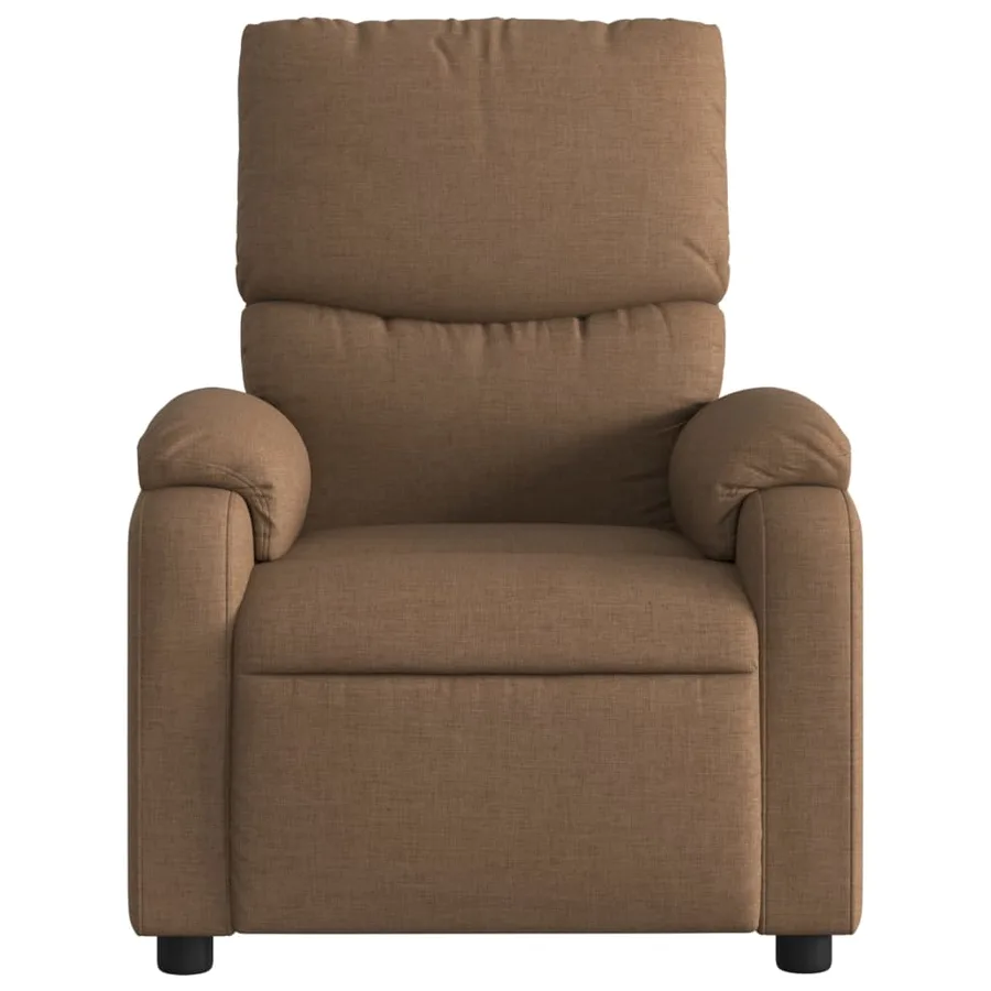 Fauteuil inclinable de massage électrique marron tissu - 9