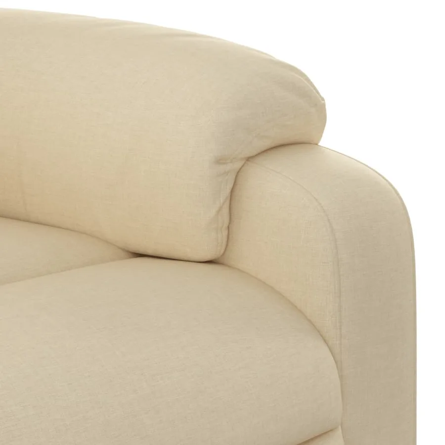 Fauteuil inclinable de massage électrique crème tissu - 11