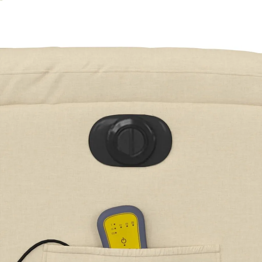 Fauteuil inclinable de massage électrique crème tissu - 12