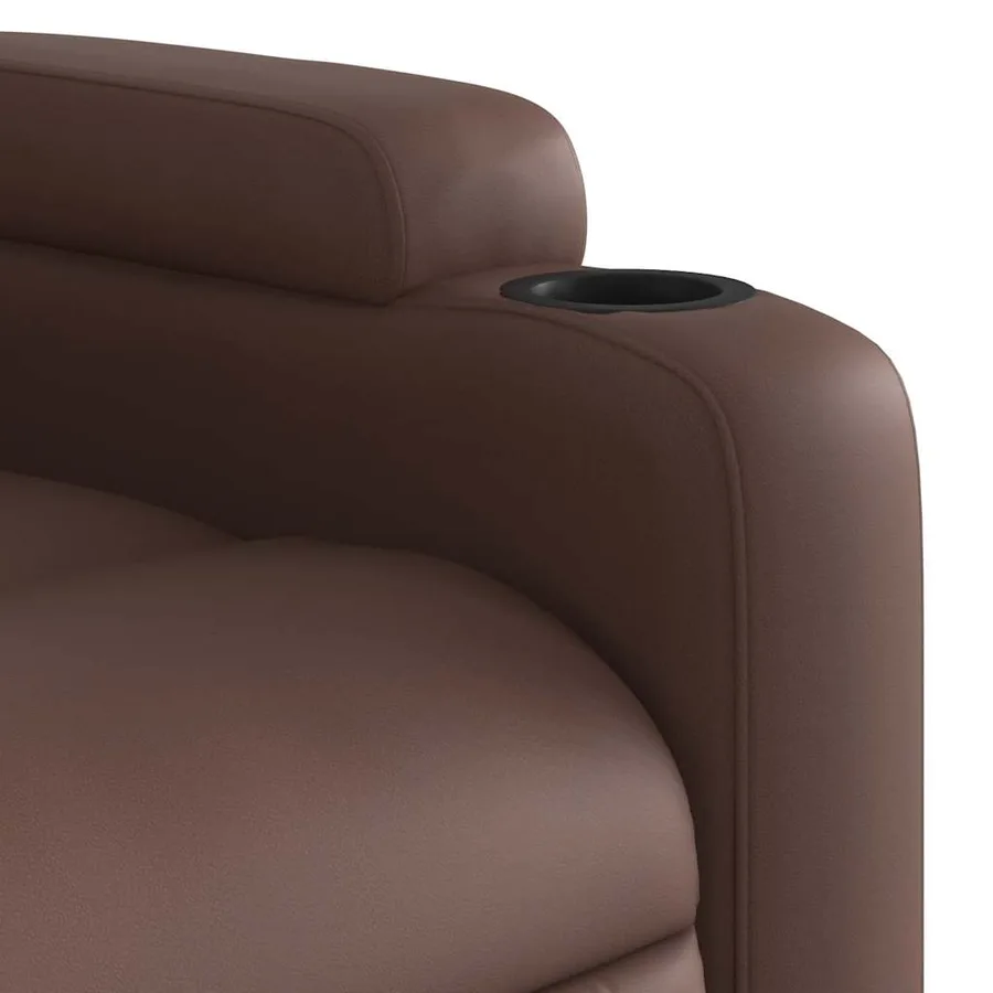Fauteuil inclinable électrique Marron Similicuir - 11