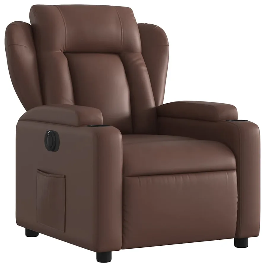 Fauteuil inclinable électrique Marron Similicuir - 4