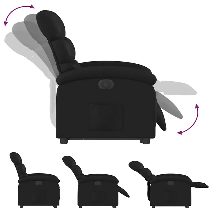 Fauteuil inclinable électrique noir similicuir - 7