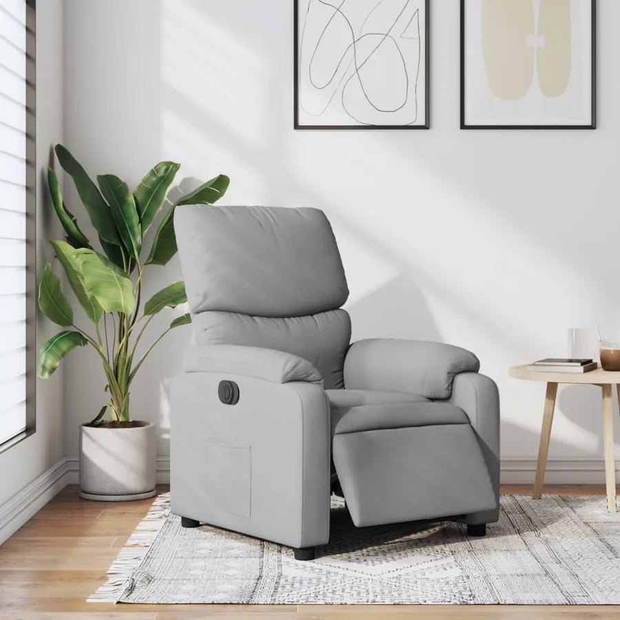 Fauteuil inclinable électrique Gris clair Tissu - 15