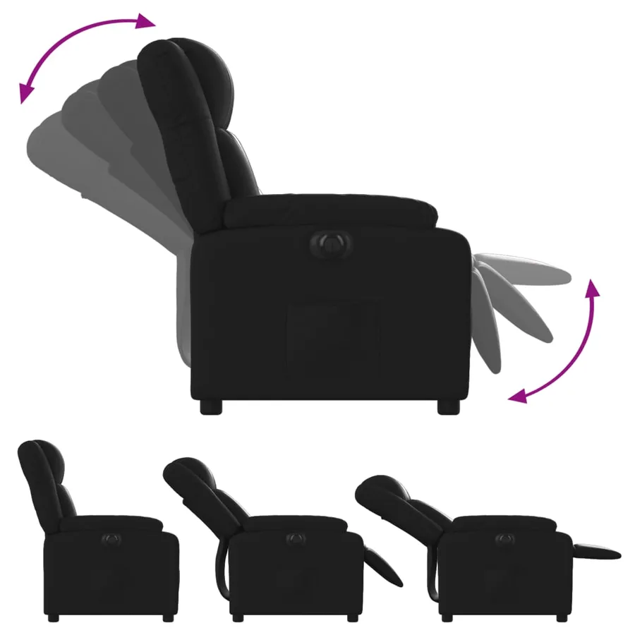 Fauteuil inclinable électrique Noir Similicuir - 7