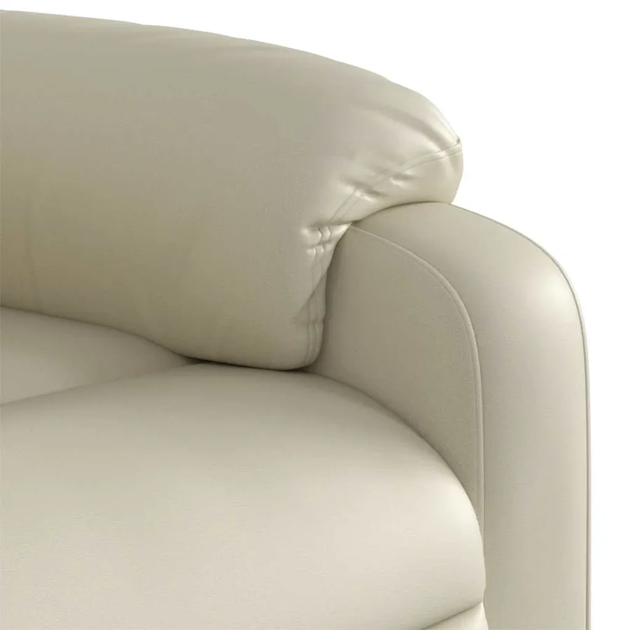 Fauteuil de massage inclinable électrique crème similicuir - 11