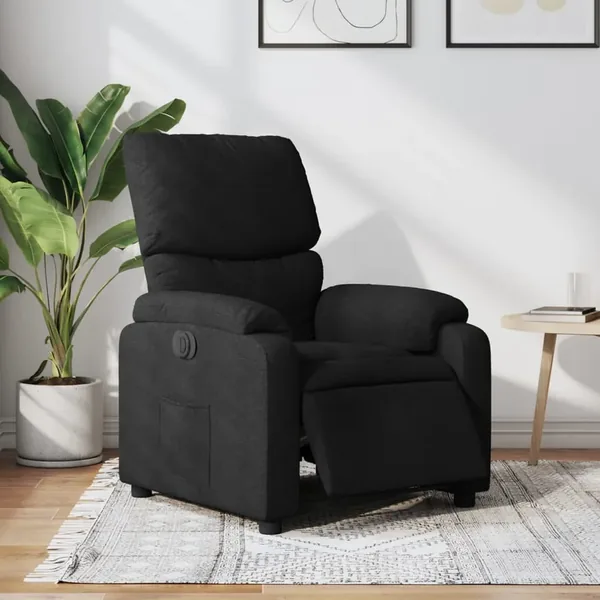 Fauteuil inclinable électrique Noir Tissu