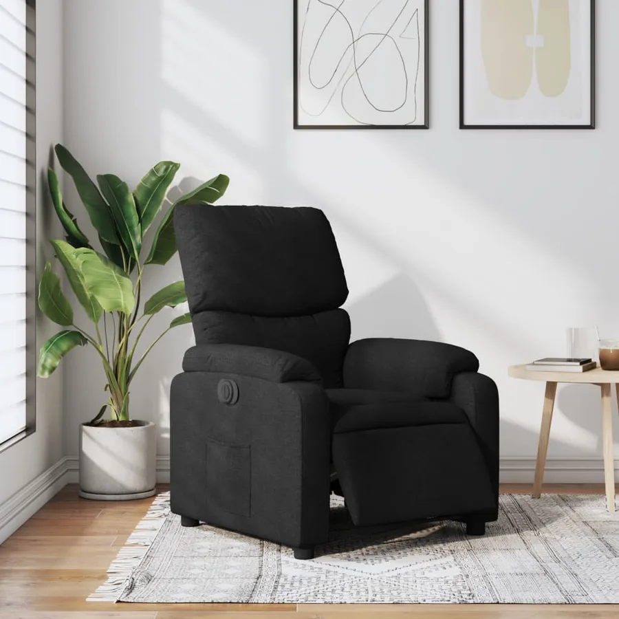 Fauteuil inclinable électrique Noir Tissu - 15