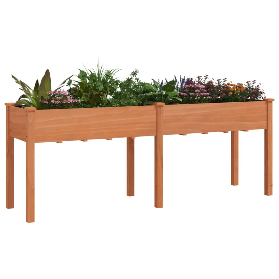 Jardinière avec doublure marron 203x53x76 cm bois massif sapin - 3