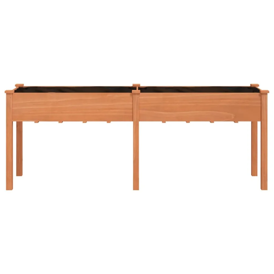 Jardinière avec doublure marron 203x53x76 cm bois massif sapin - 4