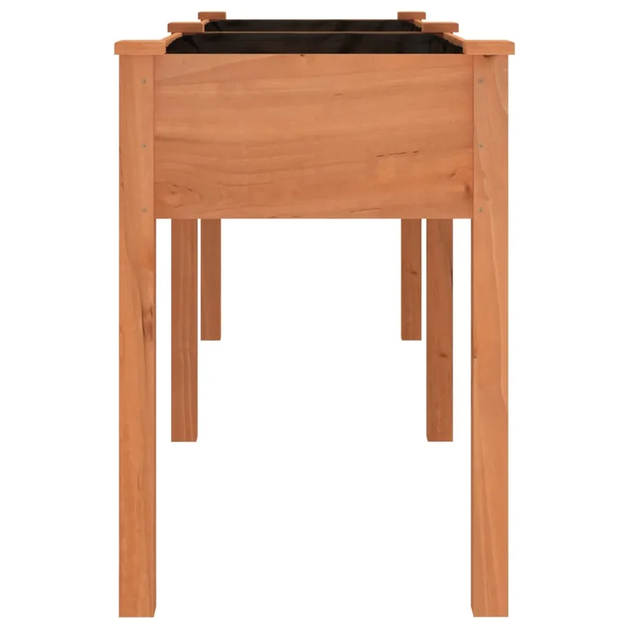 Jardinière avec doublure marron 203x53x76 cm bois massif sapin - 5
