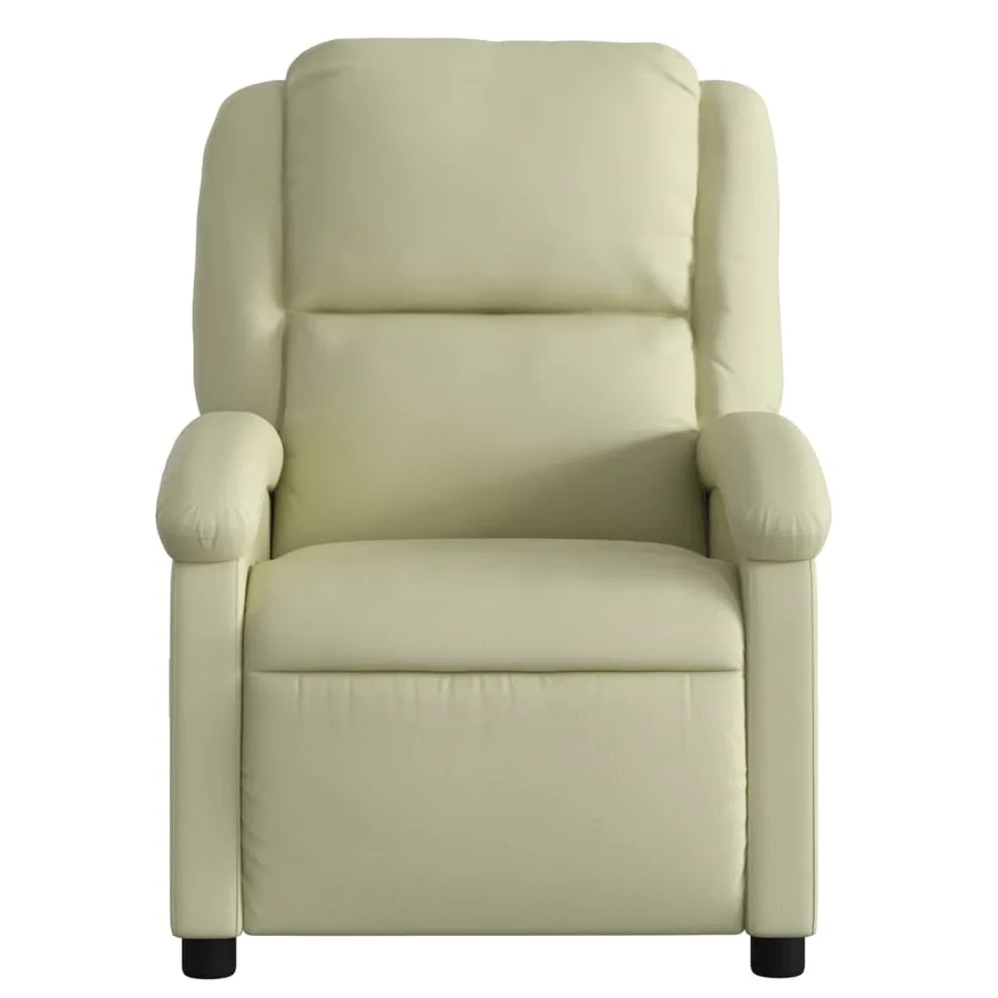 Fauteuil de massage inclinable électrique crème cuir véritable - 9