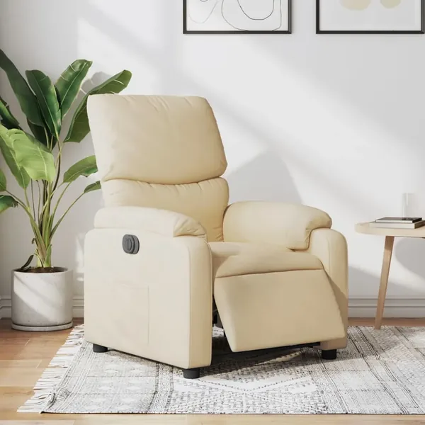 Fauteuil inclinable électrique Crème Tissu
