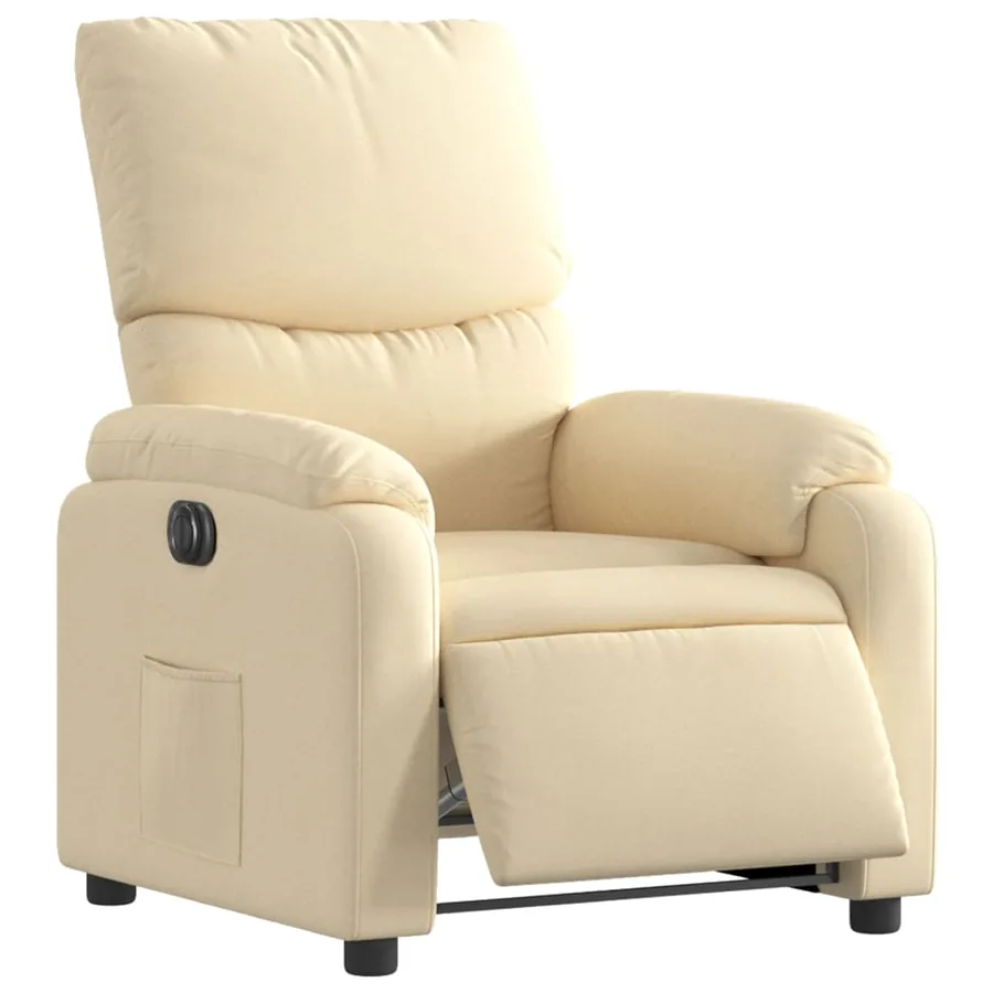 Fauteuil inclinable électrique Crème Tissu - 3