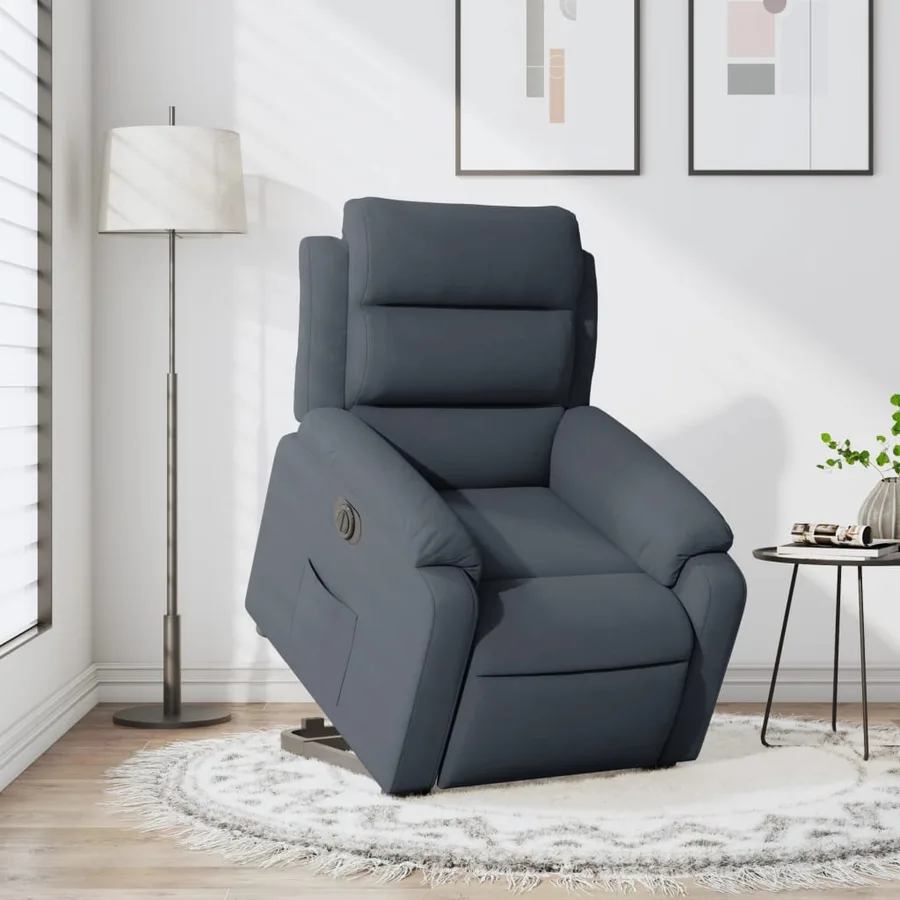 Fauteuil inclinable électrique gris foncé velours - 15