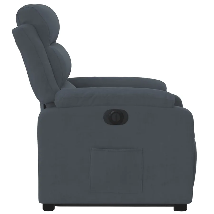 Fauteuil inclinable électrique gris foncé velours - 9