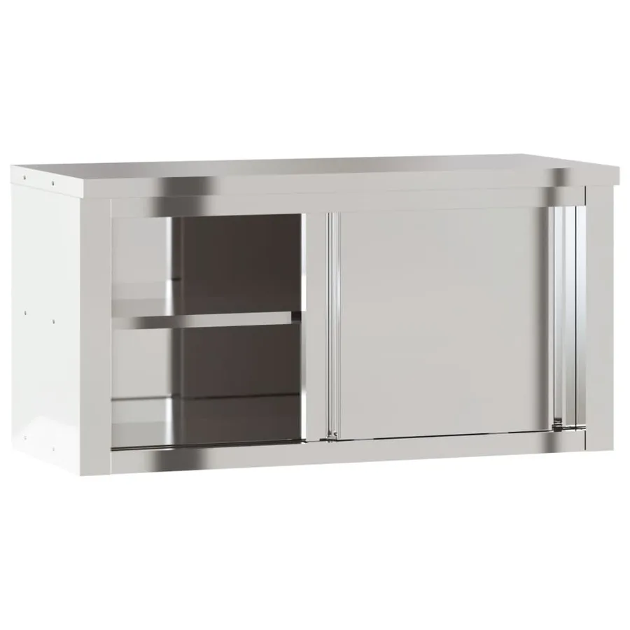 Armoire murale de cuisine avec portes coulissantes inox - 5