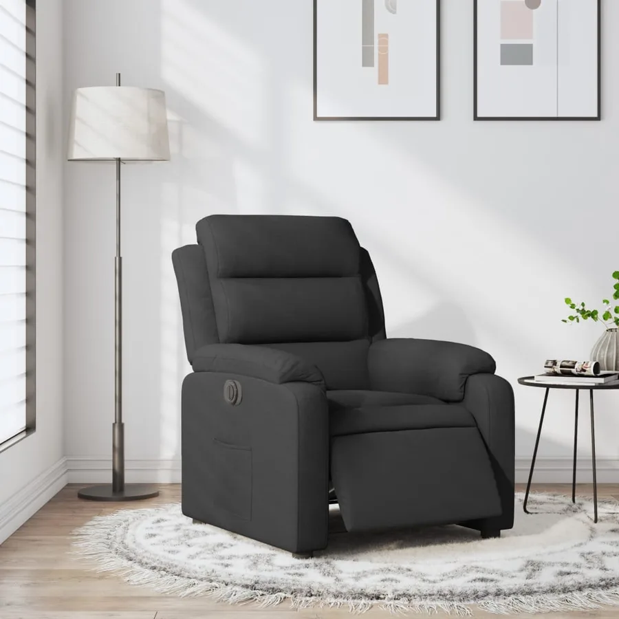 Fauteuil inclinable électrique Noir Tissu - 15