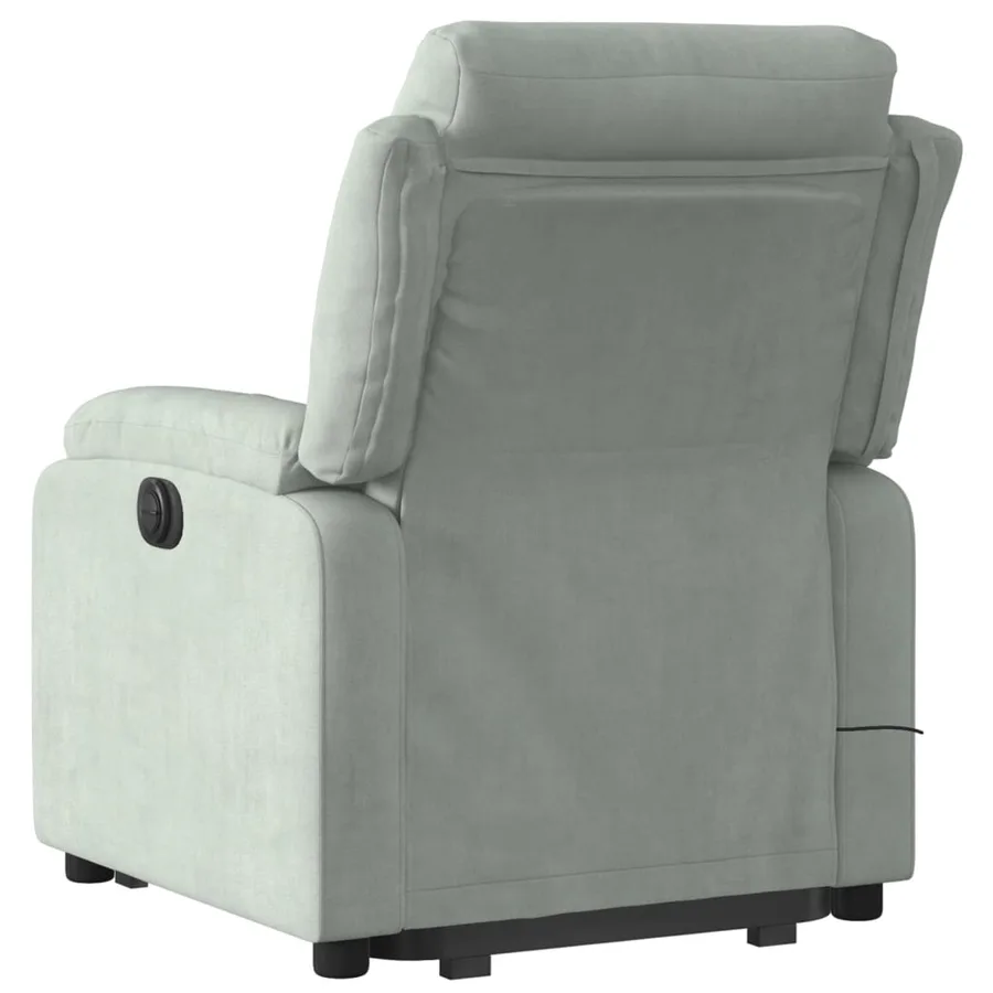 Fauteuil de massage inclinable Gris clair Velours - 4