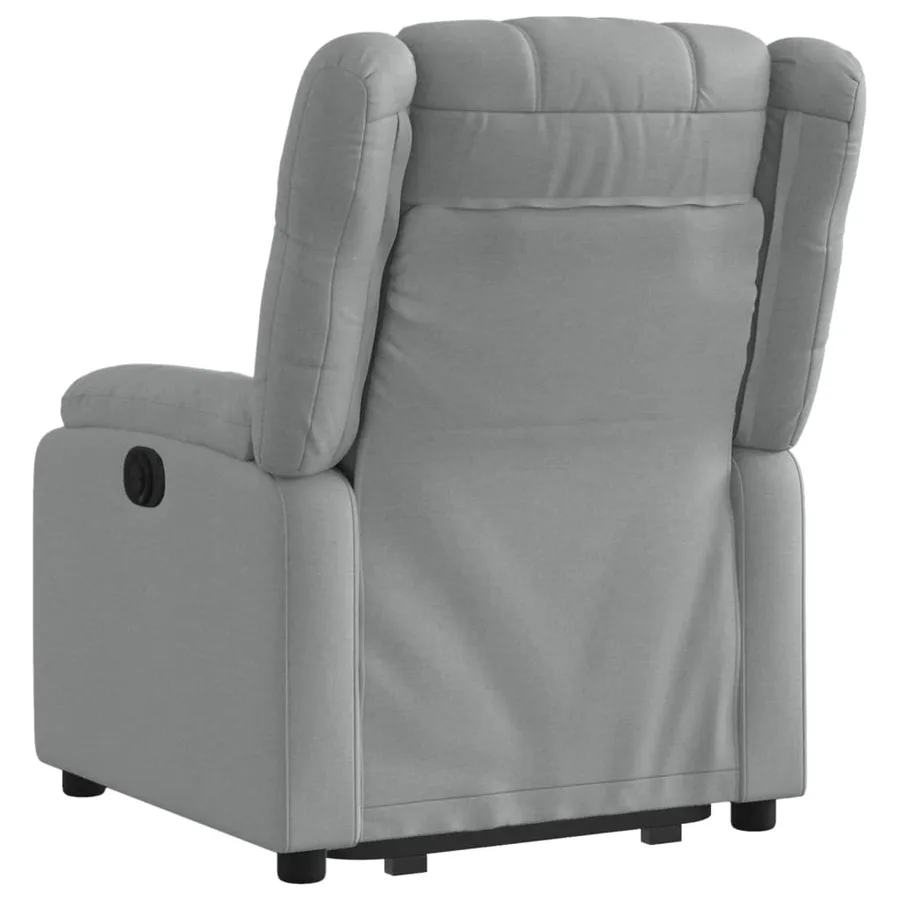 Fauteuil inclinable électrique gris clair tissu - 5