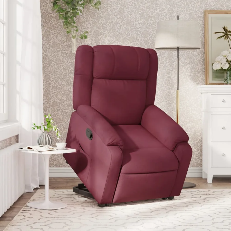 Fauteuil inclinable rouge bordeaux tissu - 16