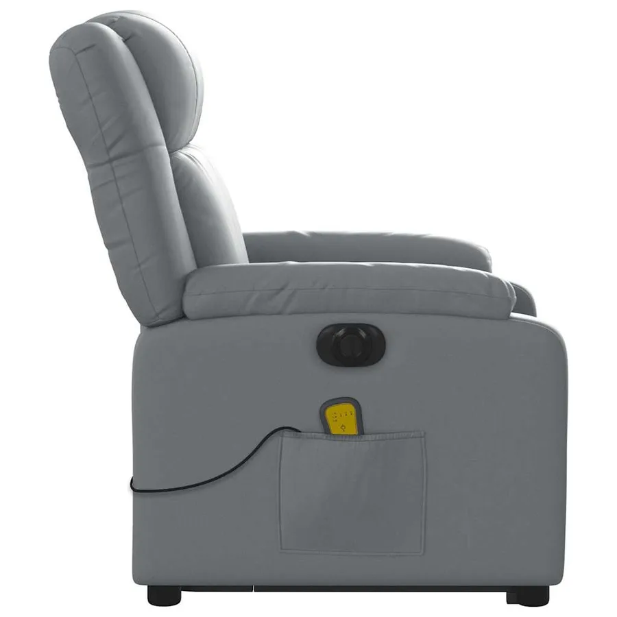 Fauteuil inclinable de massage électrique gris similicuir - 10