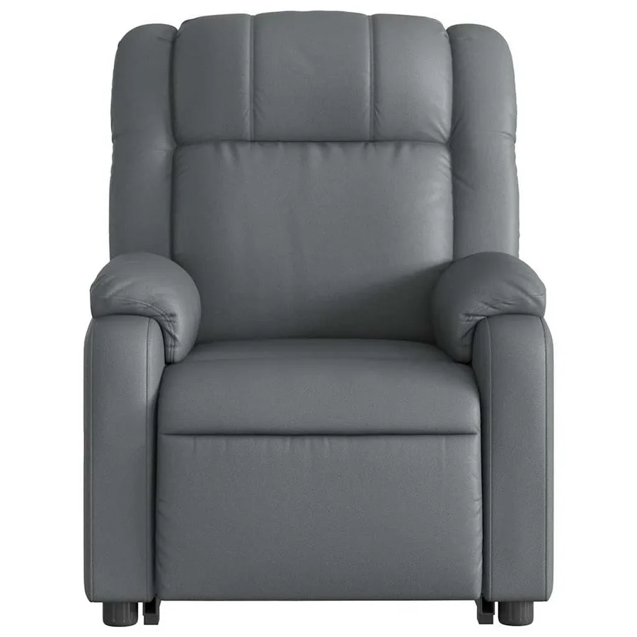 Fauteuil inclinable de massage électrique gris similicuir - 9