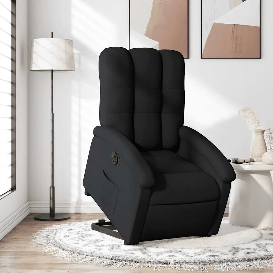 Fauteuil inclinable électrique noir tissu - 15