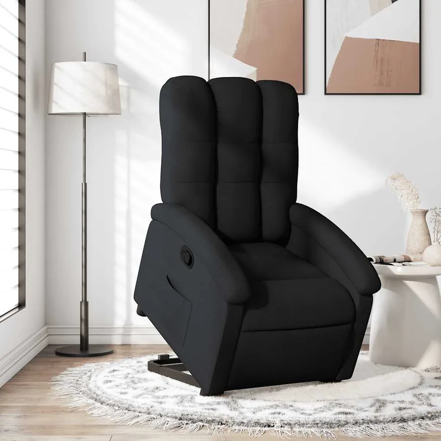 Fauteuil inclinable noir tissu - 15