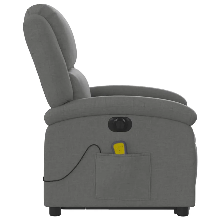 Fauteuil inclinable de massage électrique Gris foncé Tissu - 10