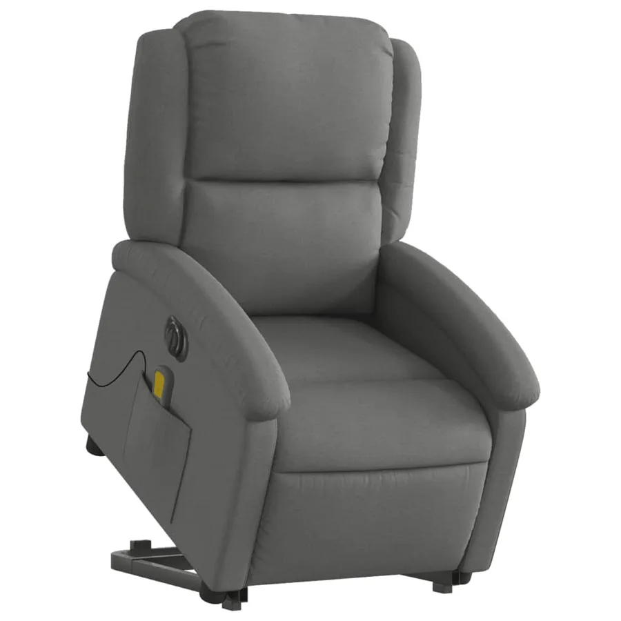 Fauteuil inclinable de massage électrique Gris foncé Tissu - 3