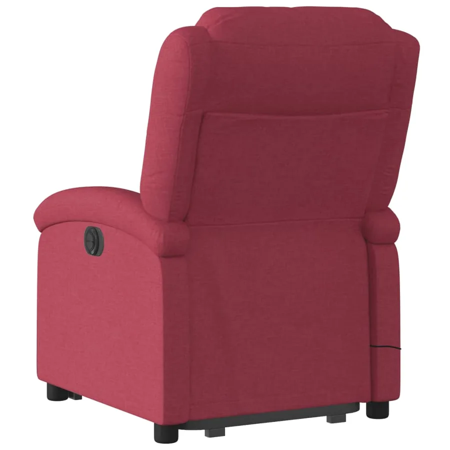 Fauteuil inclinable de massage électrique Rouge bordeaux Tissu - 5