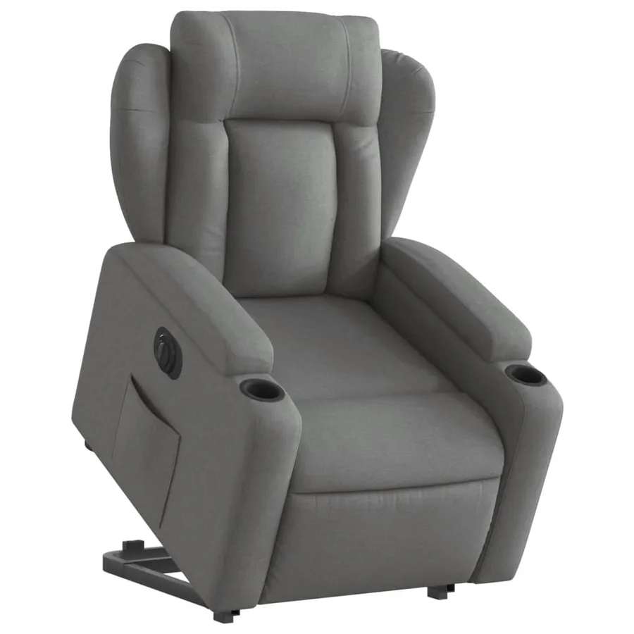 Fauteuil inclinable électrique gris foncé tissu - 3