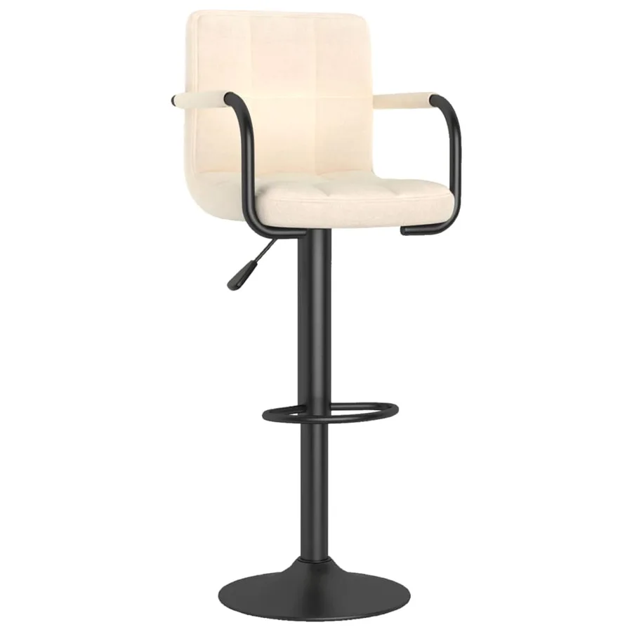 Tabourets de bar lot de 2 crème tissu - 3