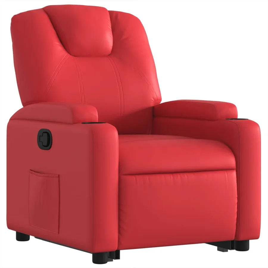 Fauteuil inclinable Rouge Similicuir - 4