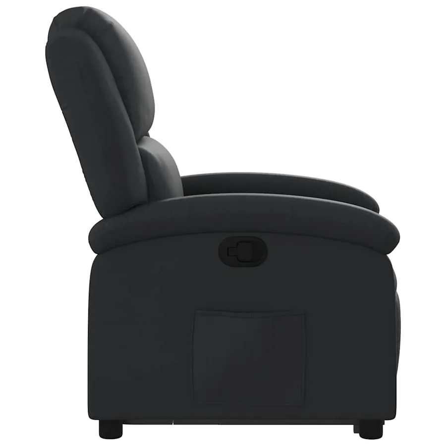 Fauteuil inclinable noir cuir véritable - 10