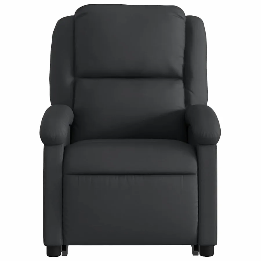 Fauteuil inclinable noir cuir véritable - 9