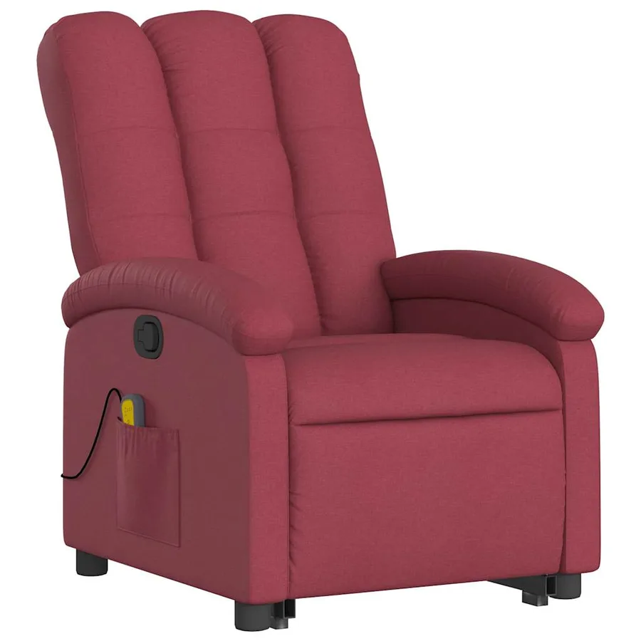 Fauteuil inclinable de massage Rouge bordeaux Tissu - 4
