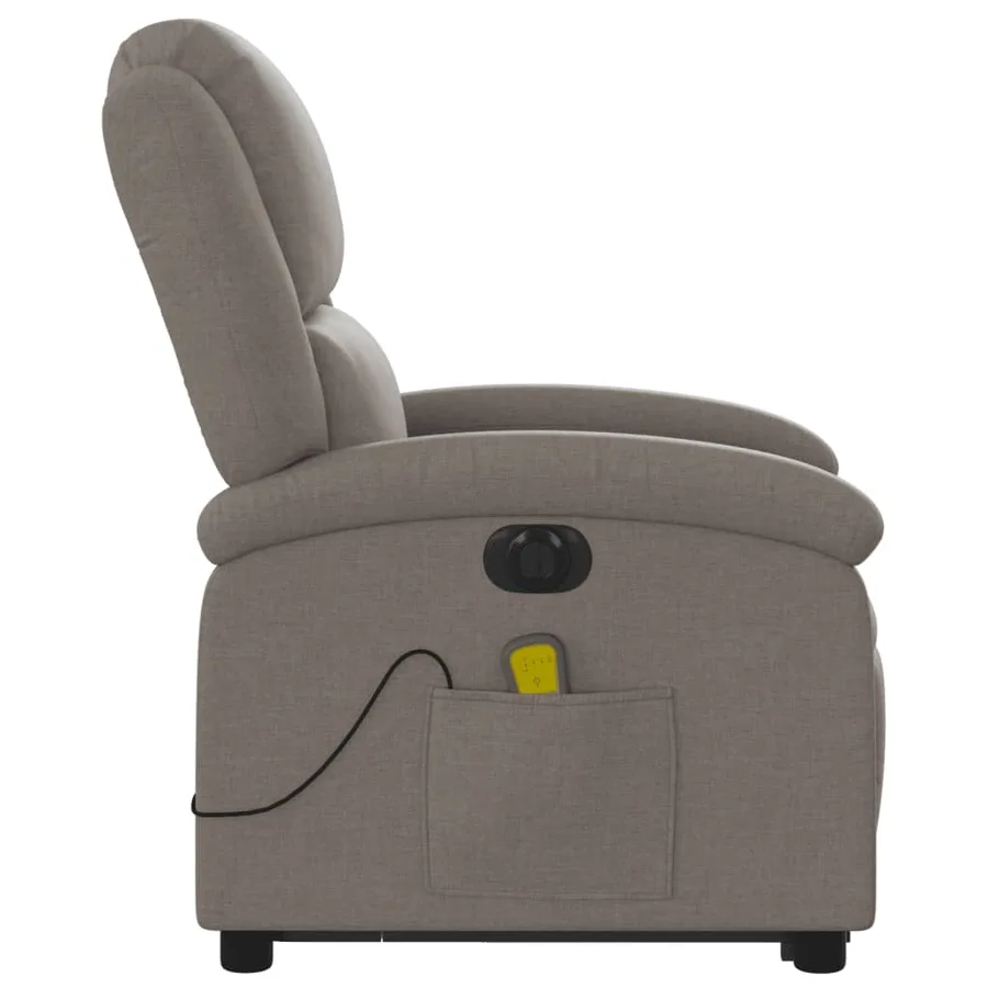 Fauteuil inclinable de massage électrique Taupe Tissu - 10