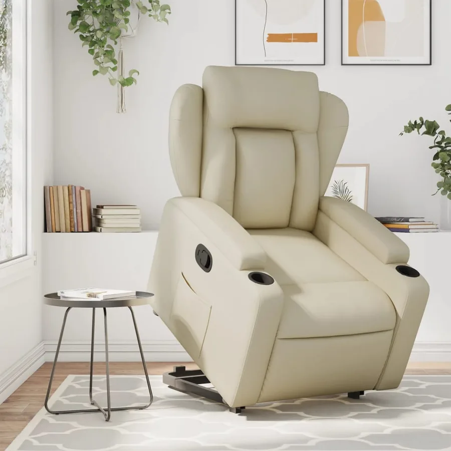 Fauteuil inclinable Crème Similicuir - 16