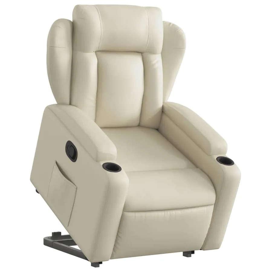 Fauteuil inclinable Crème Similicuir - 3