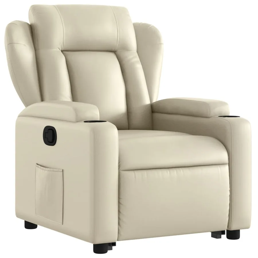 Fauteuil inclinable Crème Similicuir - 4