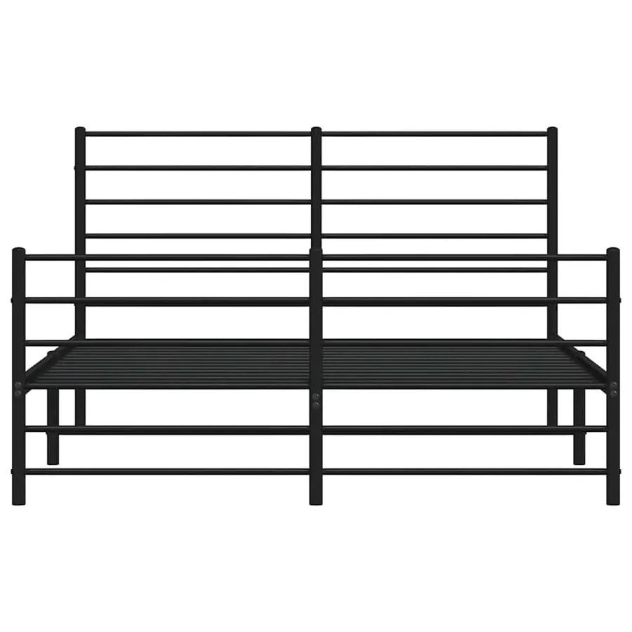 Cadre de lit métal sans matelas avec pied de lit noir 150x200cm - 6