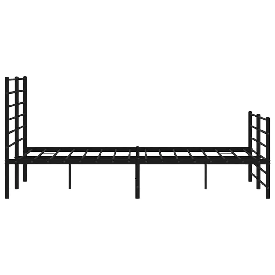 Cadre de lit métal sans matelas avec pied de lit noir 150x200cm - 7